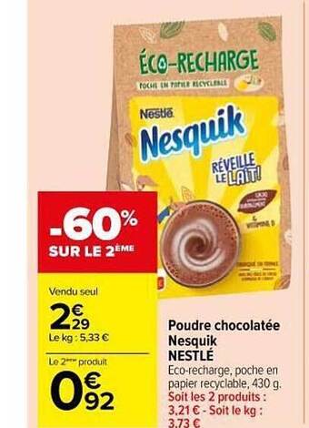 Carrefour Market Poudre Chocolatée Nesquik Nestlé offre