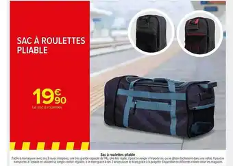 Carrefour Market Sac à Roulettes Pliable offre