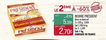 Match Beurre Président offre