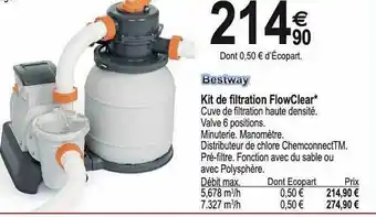 Tridôme Kit De Filtration FlowClear Bestway offre