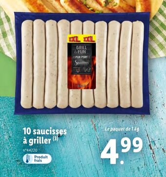 Lidl 10 Saucisses à Griller offre
