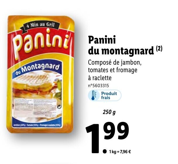Promo Panini Du Montagnard chez Lidl