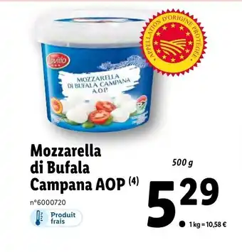 Lidl Mozzarella di Bufala Campana AOP offre