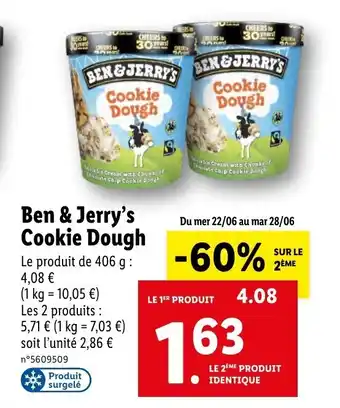 Lidl Ben & Jerry's Cookie Dough offre