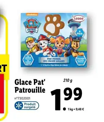 Lidl Glace Pat Patrouille offre