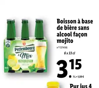 Lidl Boisson à Base de Bière Sans Alcool Façon Mojito offre