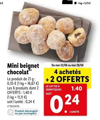 Lidl Mini Beignet Chocolat offre