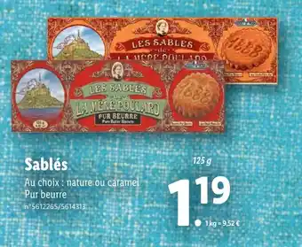 Lidl Sablés offre