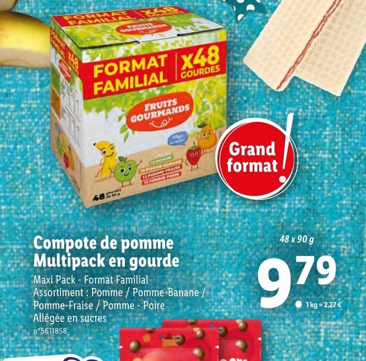 Promo Compote de Pomme Multipack En Gourde chez Lidl