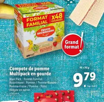 Lidl Compote de Pomme Multipack En Gourde offre