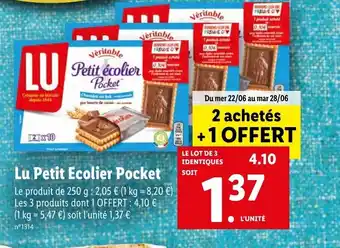Lidl Lu PEtit Ecolier Pocket offre