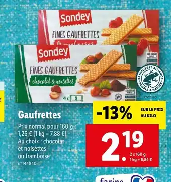 Lidl Gaufrettes offre