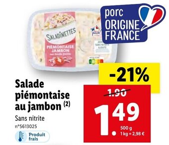 Salade Piémontaise Au Jambon