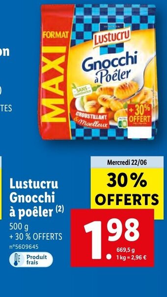 Lidl Lustucru Gnocchi à Poêler offre