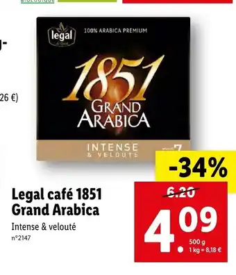 Lidl Legal Café 1851 Grand Arabica offre