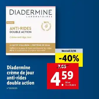 Lidl Diadermine Crème de Jour Anti-Rides Double Action offre