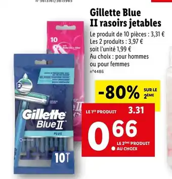 Lidl Gillette Blue II Rasoirs Jetables offre