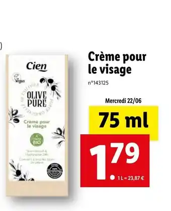 Lidl Crème Pour Le Visage offre