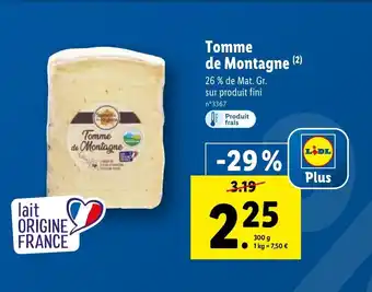 Lidl Tomme de Montagne offre