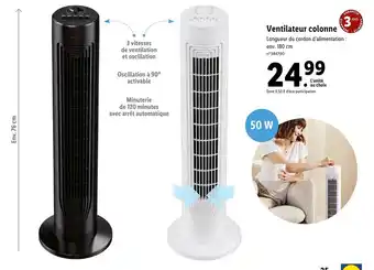 Lidl Ventilateur Colonne offre