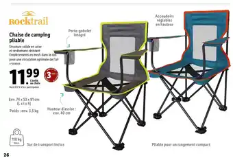 Lidl Chaise de Camping Pliable offre