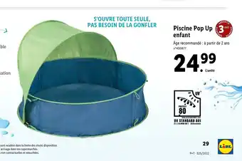 Lidl Piscine Pop Up Enfant offre