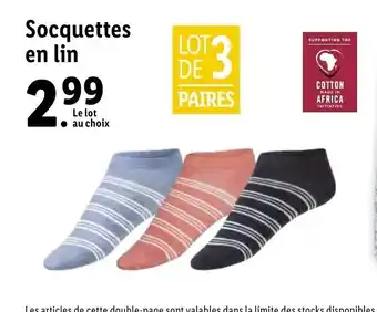 Lidl Socquettes En Lin offre