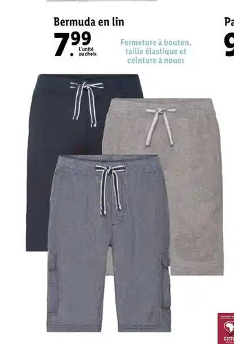 Lidl Bermuda En Lin offre