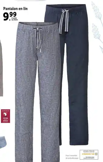 Lidl Pantalon En Lin offre