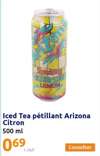 Action Iced Tea Pétillant Arizona Citron offre