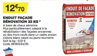 Bricomarché Enduit Façade Rénovation 25kg offre