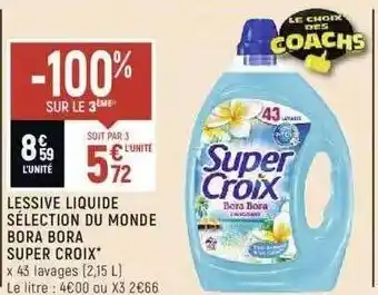 Spar Lessive Liquide Sélection Du Monde Bora Bora Super Croix offre