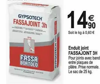 Tridôme Enduit Joint Fassajoint 3h Gypsotech offre