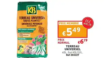 Trafic Terreau Universel offre