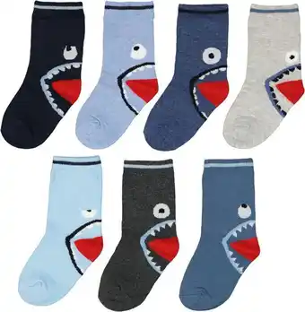 HEMA 7 paires de chaussettes enfant visages bleu offre