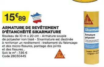 Armature de Revêtement d'étanchéité Sikarmature