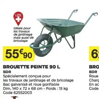 Bricomarché Brouette Peinte 90L offre