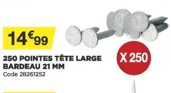 Bricomarché 250 Pointes Tête Large Bardeau 21mm offre