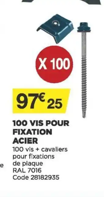 Bricomarché 100 Vis Pour Fixation Acier offre