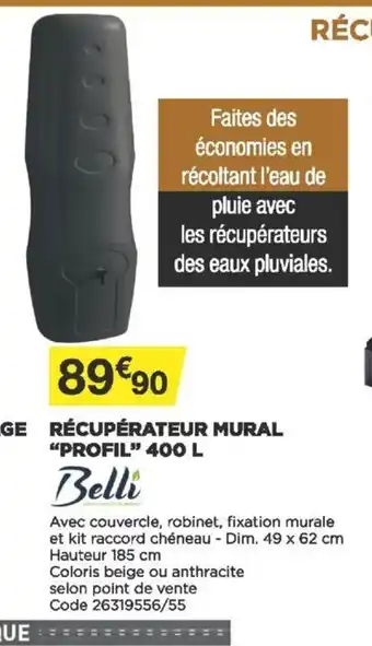 Bricomarché Récupérateur Mural Profil 400l offre