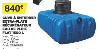 Bricomarché Cuve à Enterrer Extra-Plate Récupérateur Eau de Pluie Flat 1500L offre
