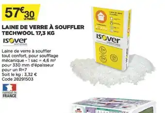 Bricomarché Laine de Verre à Souffler Techwool 17,3kg offre