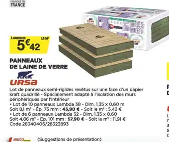 Bricomarché Panneaux de Laine de Verre offre