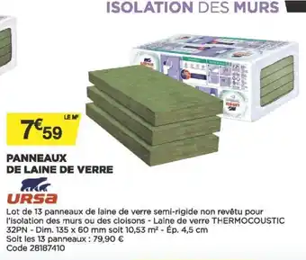 Bricomarché Panneaux de Laine de Verre offre