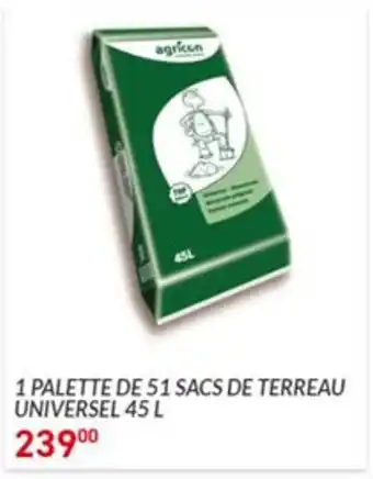 Trafic 1 Palette de 51 Sacs de Terreau Universel 45 L offre