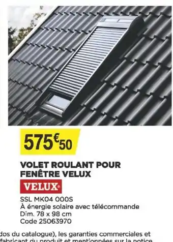 Volet Roulant Pour Fenêtre Velux