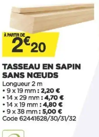 Bricomarché Tasseau En Sapin Sans Nœuds offre