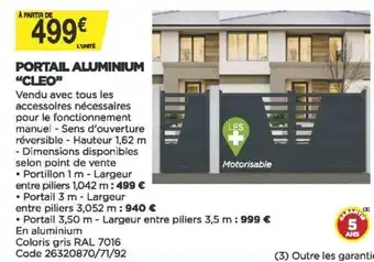 Bricomarché Portail Aluminium Cleo offre
