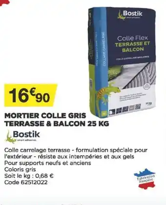 Bostik Mortier Colle Gris Terrasse & Balcon 25kg
