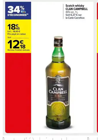 Carrefour Market Clan Campbell Scotch Whisky offre